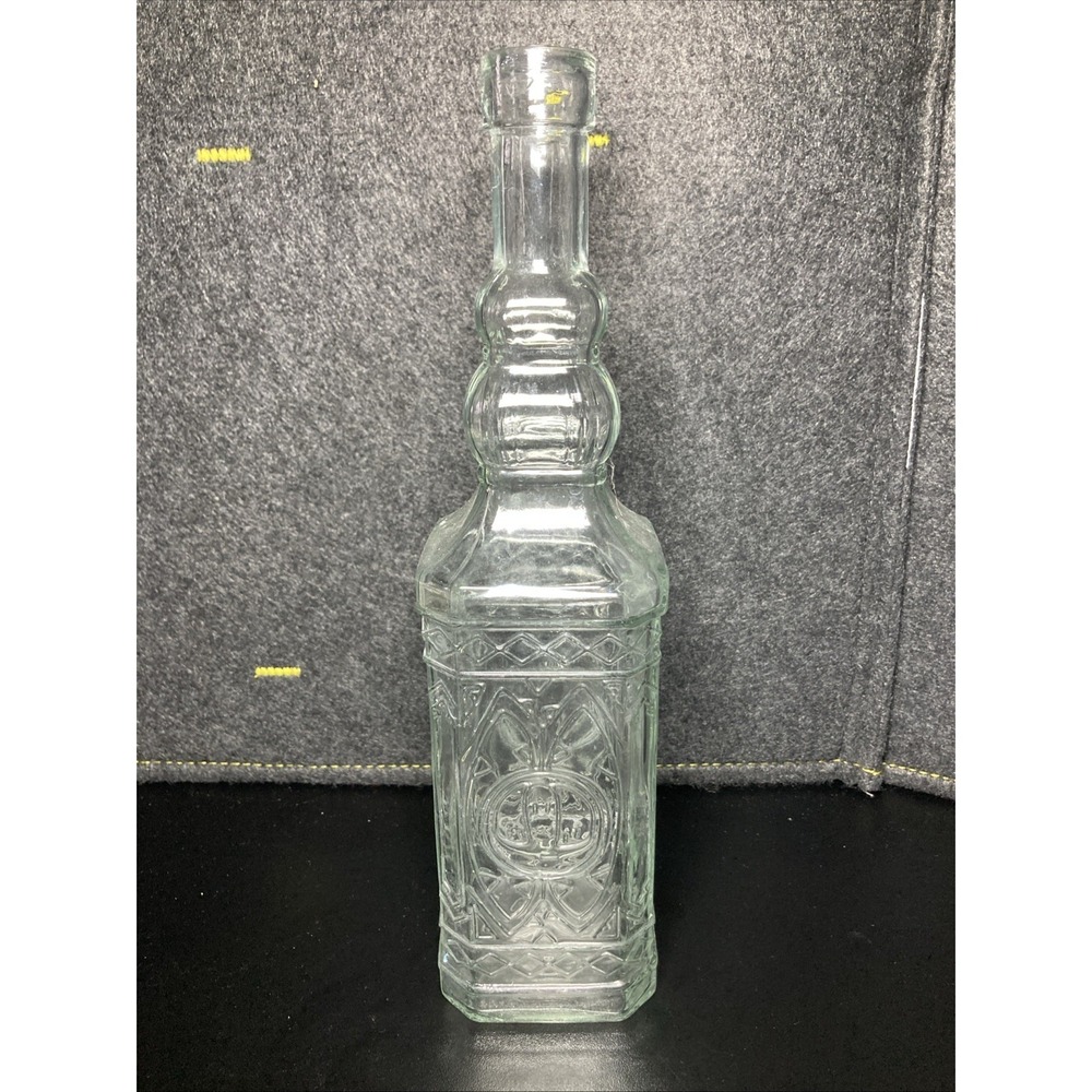 Holiday Glass Decorating Bottle 12"H‎ Clear w/Raised Design